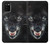 S2823 Noir Loup Bleu Yeux Visage Etui Coque Housse pour Samsung Galaxy A02s, Galaxy M02s