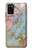S3717 Imprimé graphique en marbre bleu pastel or rose Etui Coque Housse pour Samsung Galaxy A02s, Galaxy M02s