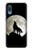 S1981 Loup hurlant à la lune Etui Coque Housse pour Samsung Galaxy A04, Galaxy A02, M02