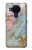 S3717 Imprimé graphique en marbre bleu pastel or rose Etui Coque Housse pour Nokia 5.4