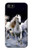 S0246 White Horse Etui Coque Housse pour iPhone 5 5S SE