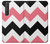 S1849 Rose Noir Chevron Zigzag Etui Coque Housse pour Sony Xperia 1 III
