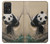 S2210 Peinture Art Panda Fluffy Etui Coque Housse pour Samsung Galaxy A52, Galaxy A52 5G