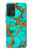S2688 Aqua Copper Turquoise Graphic Gemme Etui Coque Housse pour Samsung Galaxy A52, Galaxy A52 5G
