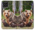 S3558 Famille d'ours Etui Coque Housse pour Samsung Galaxy F62