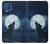S3693 Pleine lune du loup blanc sinistre Etui Coque Housse pour Samsung Galaxy M62