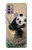 S2210 Peinture Art Panda Fluffy Etui Coque Housse pour Motorola Moto G30, G20, G10