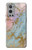 S3717 Imprimé graphique en marbre bleu pastel or rose Etui Coque Housse pour OnePlus 9 Pro