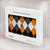 S3421 Noir Orange Blanc Argyle Plaid Etui Coque Housse pour MacBook 12″ - A1534