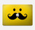 S1145 Soleil jaune Mustache Etui Coque Housse pour MacBook Air 13″ - A1369, A1466