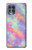 S3706 Arc-en-ciel pastel Galaxy Pink Sky Etui Coque Housse pour Motorola Edge S