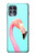 S3708 Flamant rose Etui Coque Housse pour Motorola Edge S