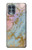 S3717 Imprimé graphique en marbre bleu pastel or rose Etui Coque Housse pour Motorola Edge S