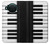 S3078 Noir et blanc Clavier de piano Etui Coque Housse pour Nokia X10