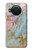 S3717 Imprimé graphique en marbre bleu pastel or rose Etui Coque Housse pour Nokia X10