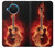 S0415 Graver guitare feu Etui Coque Housse pour Nokia X20