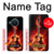 S0415 Graver guitare feu Etui Coque Housse pour Nokia X20