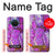 S2907 Violet Turquoise Pierre Etui Coque Housse pour Nokia X20