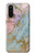 S3717 Imprimé graphique en marbre bleu pastel or rose Etui Coque Housse pour OnePlus Nord CE 5G