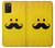 S1145 Soleil jaune Mustache Etui Coque Housse pour Samsung Galaxy A03S