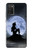 S2668 Silhouette sirène Lune Nuit Etui Coque Housse pour Samsung Galaxy A03S
