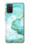 S3399 Vert Marbre Imprimer Graphique Etui Coque Housse pour Samsung Galaxy A03S