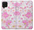 S3036 Flore de fleur rose douce Etui Coque Housse pour Samsung Galaxy A22 4G