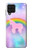 S3070 Arc en ciel pastel ciel Licorne Etui Coque Housse pour Samsung Galaxy A22 4G