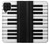 S3078 Noir et blanc Clavier de piano Etui Coque Housse pour Samsung Galaxy A22 4G