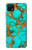 S2688 Aqua Copper Turquoise Graphic Gemme Etui Coque Housse pour Samsung Galaxy A22 5G
