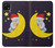 S2849 Mignon Lune Nuit Sleepy Chouette Etui Coque Housse pour Samsung Galaxy A22 5G