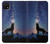 S3555 Loup Hurlant Million étoiles Etui Coque Housse pour Samsung Galaxy A22 5G