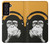 S2324 Singe drôle avec casque Pop Musique Etui Coque Housse pour Samsung Galaxy S21 FE 5G