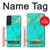 S2377 Turquoise Texture Motif imprimé Gemme Etui Coque Housse pour Samsung Galaxy S21 FE 5G