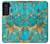 S2906 Aqua Turquoise Pierre Etui Coque Housse pour Samsung Galaxy S21 FE 5G