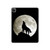 S1981 Loup hurlant à la lune Etui Coque Housse pour iPad Pro 12.9 (2022,2021,2020,2018, 3rd, 4th, 5th, 6th)