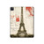 S2108 Tour Eiffel de Paris Carte postale Etui Coque Housse pour iPad Pro 12.9 (2022,2021,2020,2018, 3rd, 4th, 5th, 6th)