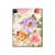 S3035 Peinture douce Fleur Etui Coque Housse pour iPad Pro 12.9 (2022,2021,2020,2018, 3rd, 4th, 5th, 6th)