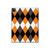 S3421 Noir Orange Blanc Argyle Plaid Etui Coque Housse pour iPad Pro 12.9 (2022, 2021, 2020, 2018), iPad Air 13 (2025, 2024)