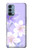 S2361 Fleurs blanches Violet Etui Coque Housse pour OnePlus Nord N200 5G