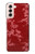 S3817 Motif de fleurs de cerisier floral rouge Etui Coque Housse pour Samsung Galaxy S21 5G
