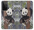 S3793 Peinture de neige mignon bébé panda Etui Coque Housse pour Samsung Galaxy S21 Ultra 5G