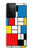 S3814 Composition de dessin au trait Piet Mondrian Etui Coque Housse pour Samsung Galaxy S21 Ultra 5G