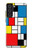 S3814 Composition de dessin au trait Piet Mondrian Etui Coque Housse pour Samsung Galaxy S21 FE 5G