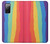 S3799 Arc-en-ciel aquarelle vertical mignon Etui Coque Housse pour Samsung Galaxy S20 FE