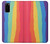 S3799 Arc-en-ciel aquarelle vertical mignon Etui Coque Housse pour Samsung Galaxy S20