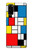 S3814 Composition de dessin au trait Piet Mondrian Etui Coque Housse pour Samsung Galaxy S20