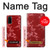 S3817 Motif de fleurs de cerisier floral rouge Etui Coque Housse pour Samsung Galaxy S20