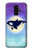 S3807 Killer Whale Orca Lune Pastel Fantaisie Etui Coque Housse pour Samsung Galaxy S9 Plus