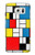 S3814 Composition de dessin au trait Piet Mondrian Etui Coque Housse pour Samsung Galaxy S7 Edge